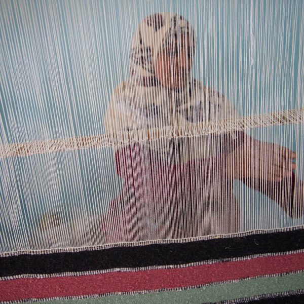 Africa, Tunisia, Gafsa. About 20 women work in this weaving co-op earning about 400 Dinar a month (about $160).